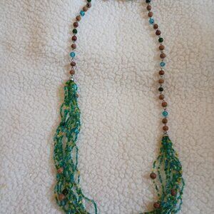 Beaded 14 in statement necklace